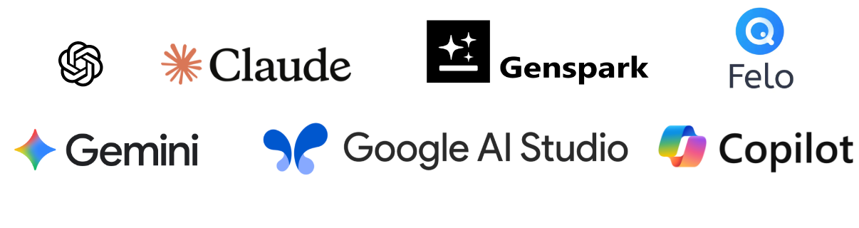 Open ai claude genspark felo gemini google ai studio copilot